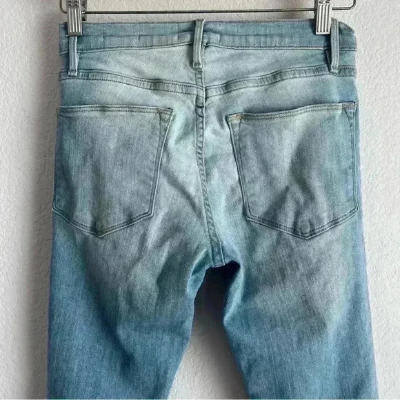 Frame Denim Le High Fray Women's Boho Denim Washed Blue Skinny Jeans Size 26 - Picture 7 of 9